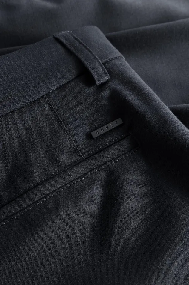 Men Norse Projects Shorts Benn Relaxed Light Wool Pleated Short Dark Navy
