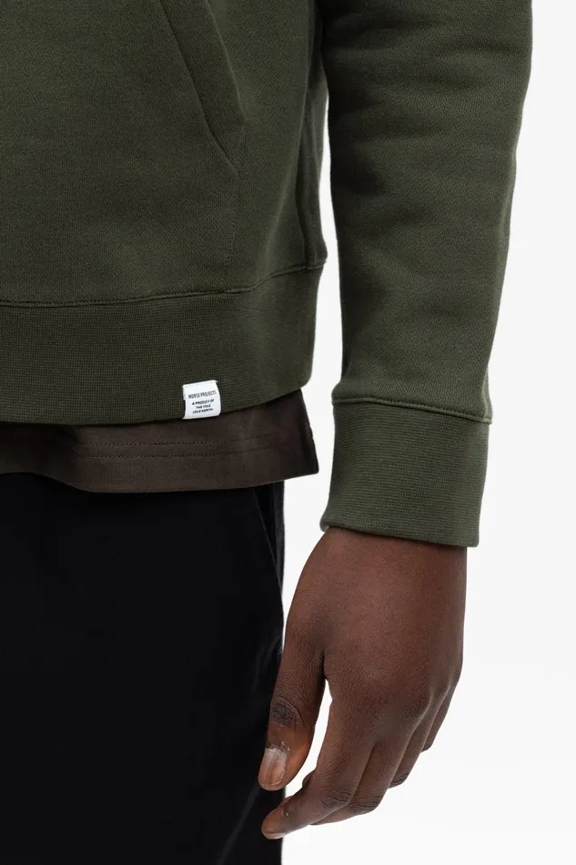 Men Norse Projects Sweatshirts Vagn Classic Hoodie Army Green