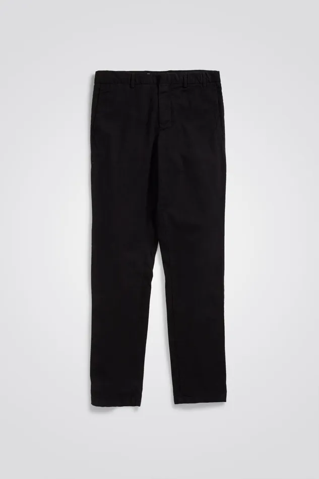 Men Norse Projects Trousers Aros Slim Italian Brushed Twill Chino Black