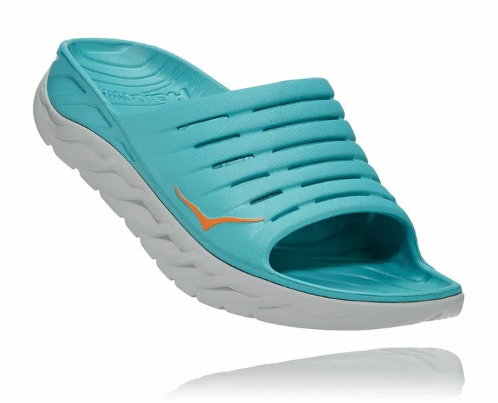 Men ORA Recovery Slide Aquarelle Blazing Orange HOKA ONE ONE Recovery Sandals