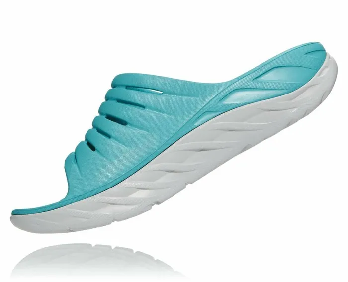Men ORA Recovery Slide Aquarelle Blazing Orange HOKA ONE ONE Recovery Sandals
