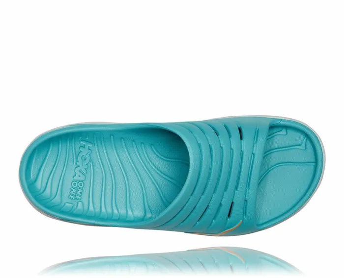 Men ORA Recovery Slide Aquarelle Blazing Orange HOKA ONE ONE Recovery Sandals