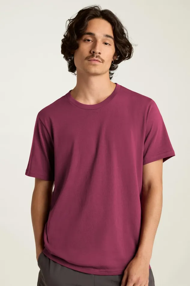 Men Organic Cotton Tee Burgundy Bonobos Short Sleeve Tees