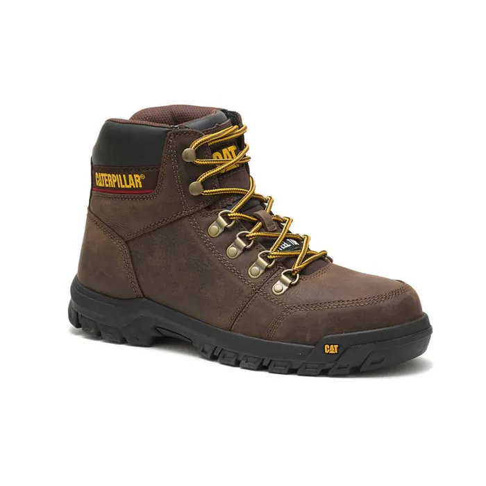 Men Outline Steel Toe Work Boot Cat Footwear Boots