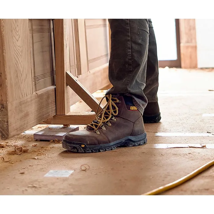 Men Outline Steel Toe Work Boot Cat Footwear Boots