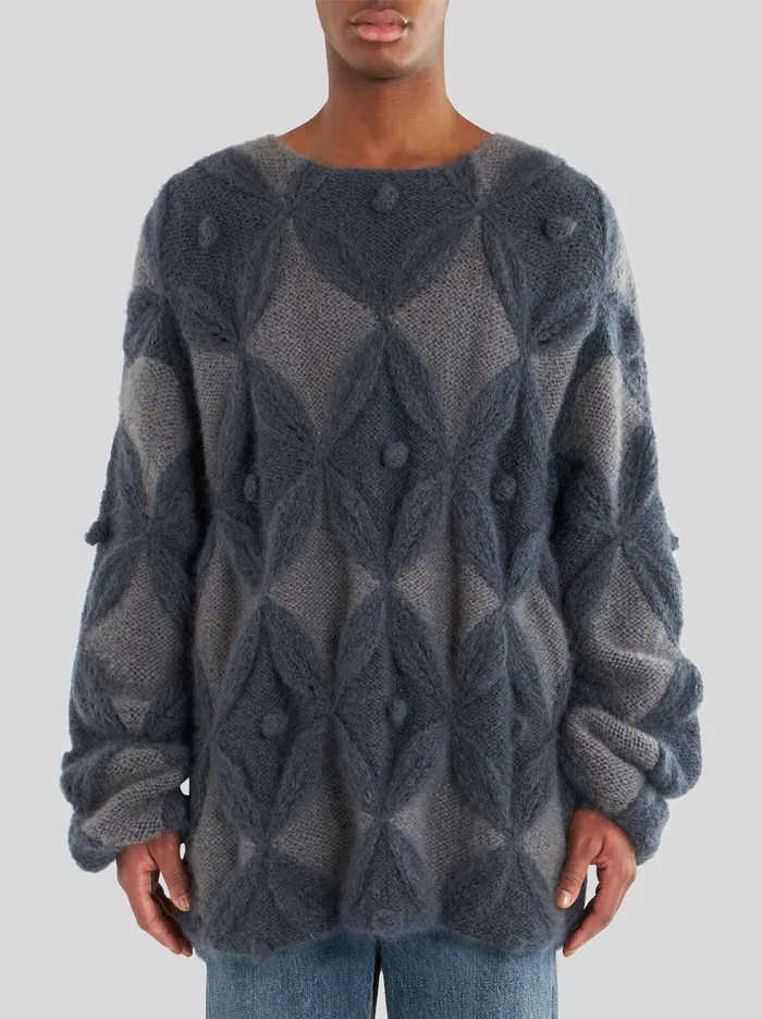 Men Oversize Jumper With Geometric Pattern Etro Knitwear