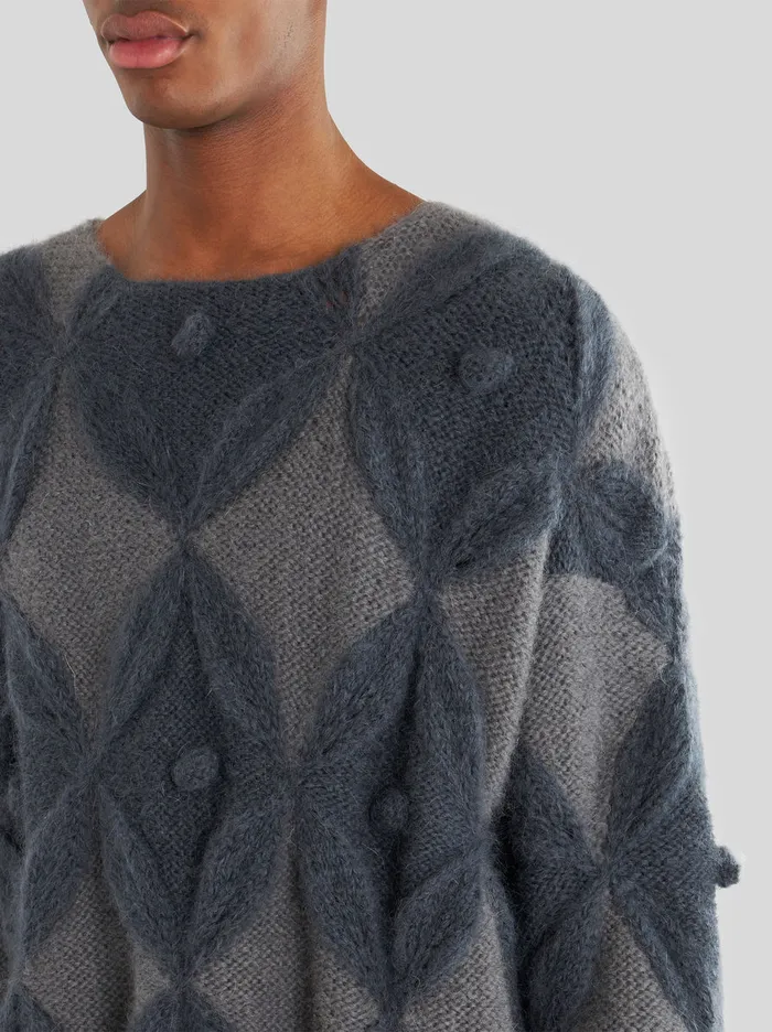 Men Oversize Jumper With Geometric Pattern Etro Knitwear