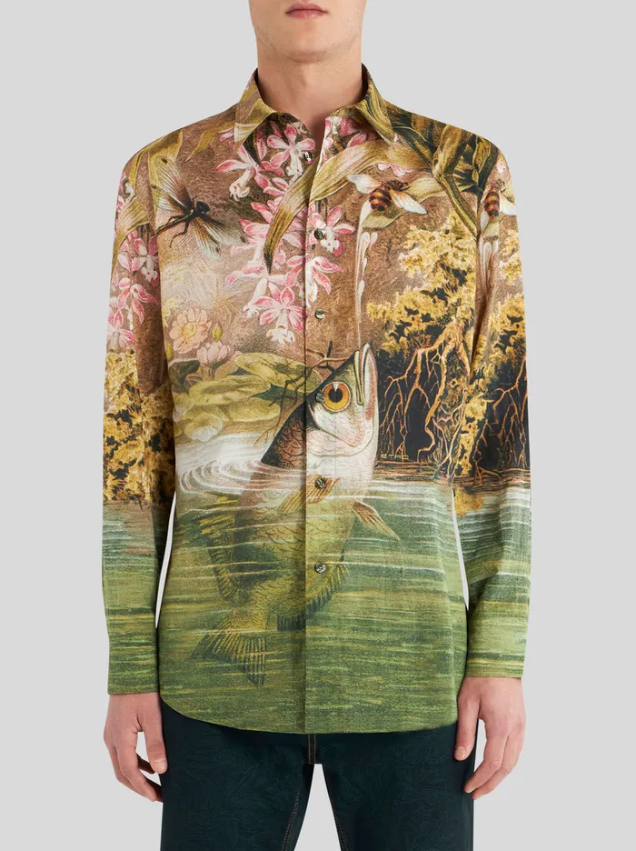 Men Oversize Printed Shirt Etro Shirts