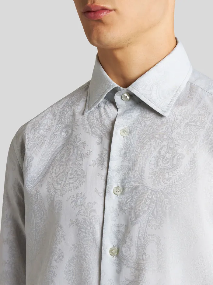 Men Paisley Jacquard Cotton Shirt Etro Shirts