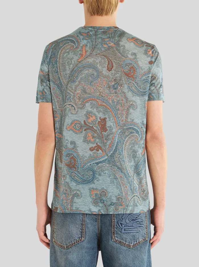 Men Paisley Lyocell TShirt Etro TShirts