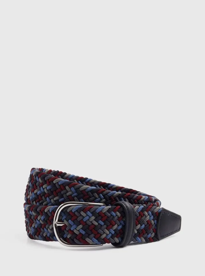 Men Paul Stuart Belts Braided Stretch Belt Burgundy