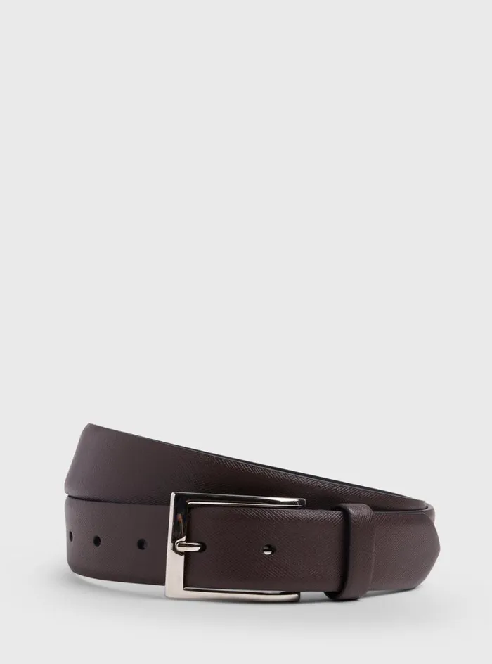Men Paul Stuart Belts Leather Dress Belt Brown