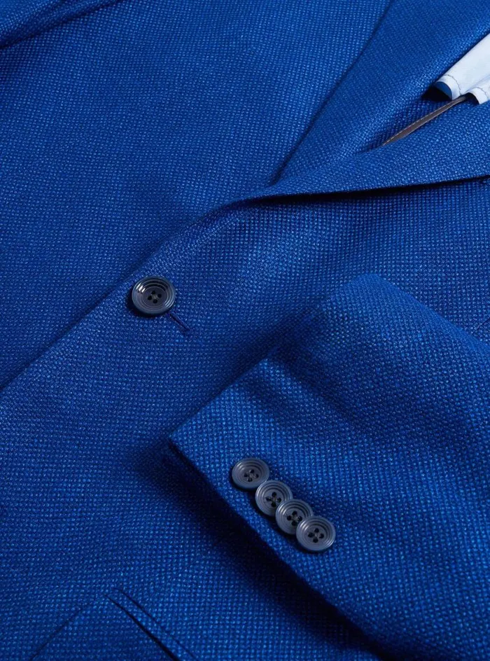 Men Paul Stuart Blazers and Jackets Hopsack Summer Jacket Royal Blue Men Paul Stuart Blazers and Jackets Hopsack Summer Jacket Royal Blue
