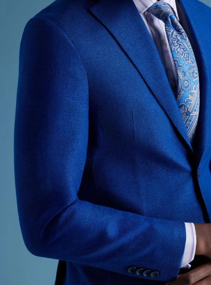 Men Paul Stuart Blazers and Jackets Hopsack Summer Jacket Royal Blue Men Paul Stuart Blazers and Jackets Hopsack Summer Jacket Royal Blue