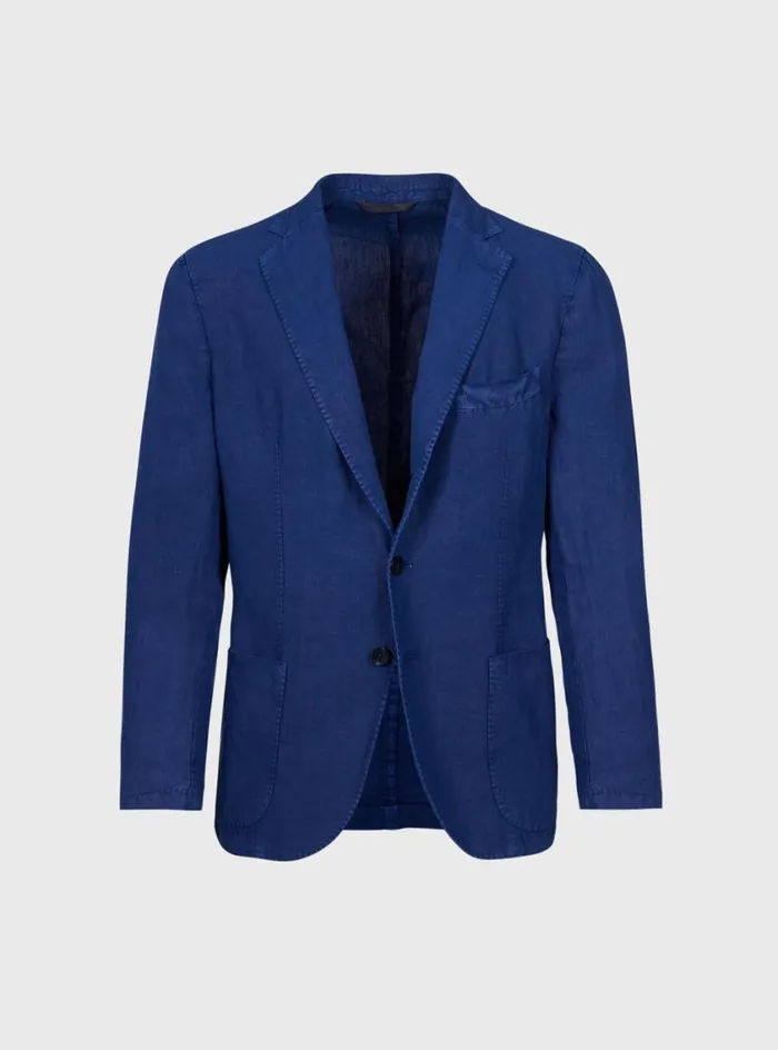 Men Paul Stuart Blazers and Jackets Linen GarmentDyed Jacket Indigo