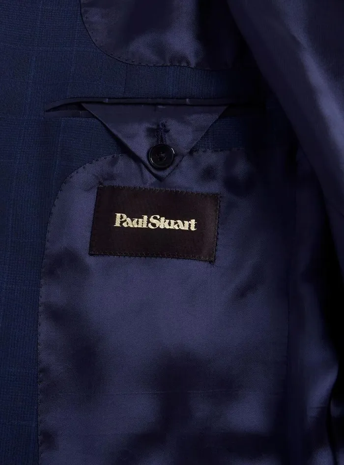 Men Paul Stuart Blazers and Jackets Navy Plaid Summer Jacket Navy
