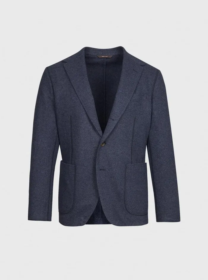 Men Paul Stuart Blazers and Jackets Wool and Cashmere Jersey Jacket Blue