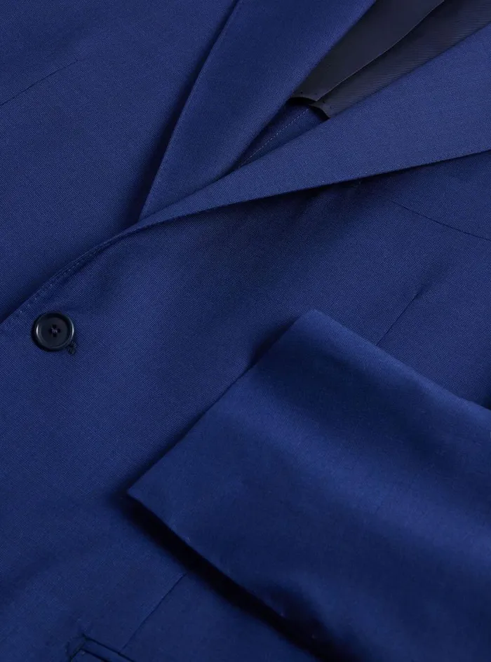Men Paul Stuart Blazers and Jackets Wool Tick Weave Suit Blue