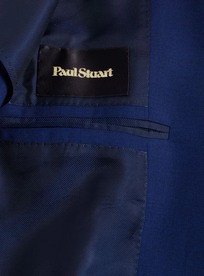 Men Paul Stuart Blazers and Jackets Wool Tick Weave Suit Blue
