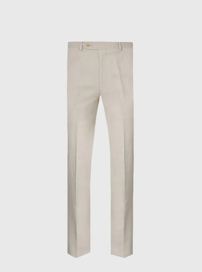 Men Paul Stuart Dress Pants Linen and Silk James Dress Trouser Stone