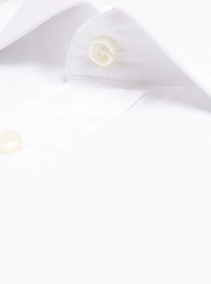 Men Paul Stuart Dress Shirts 140s Cotton Slim Fit Dress Shirt White