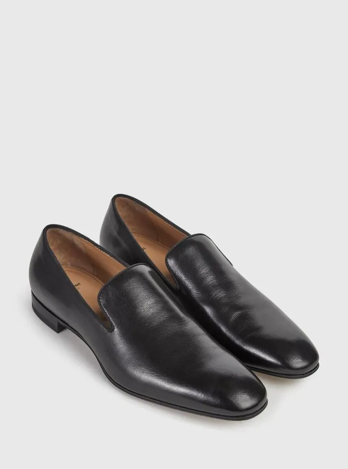Men Paul Stuart Evening Harrier Formal SlipOn Black Calf