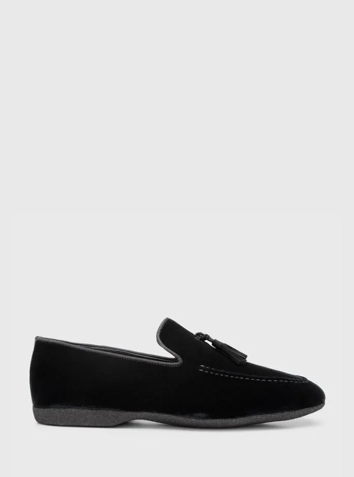 Men Paul Stuart Evening Hope Velvet SlipOn Black
