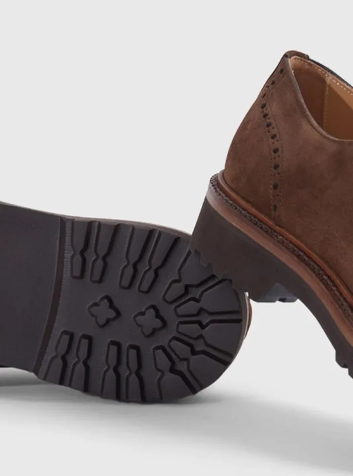 Men Paul Stuart Laceups and Oxfords Homer Suede Wing Tip Oxford Brown