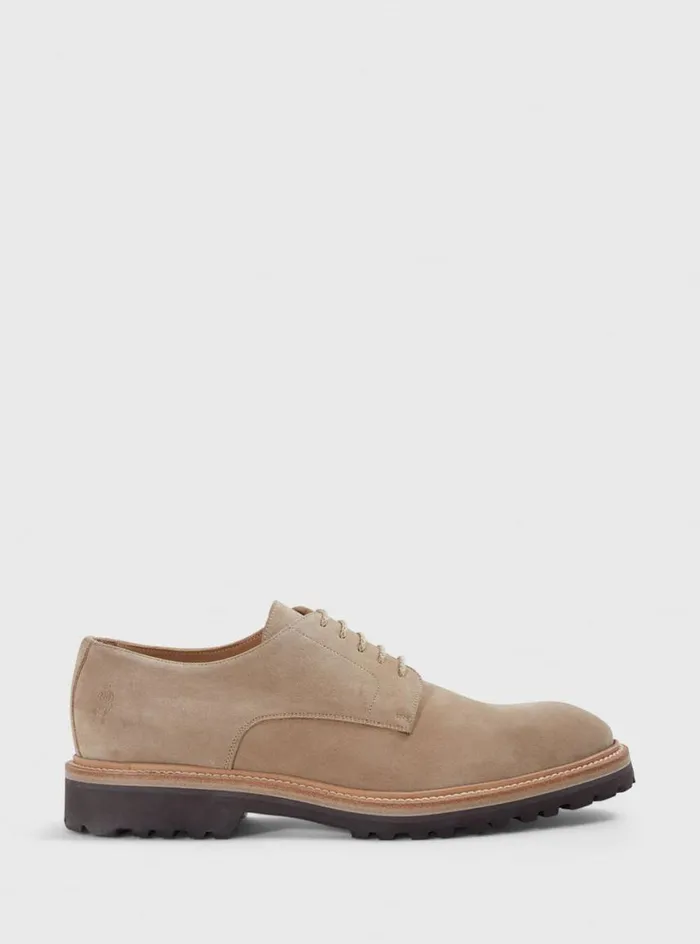 Men Paul Stuart Laceups and Oxfords Hunter Suede Lace Up Derby Light Beige