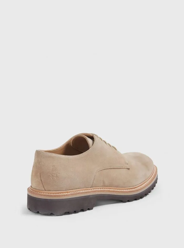 Men Paul Stuart Laceups and Oxfords Hunter Suede Lace Up Derby Light Beige