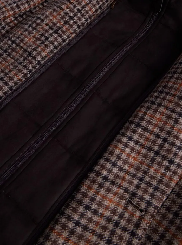 Men Paul Stuart Outerwear Plaid Jacket WithRemovable Vest Brown