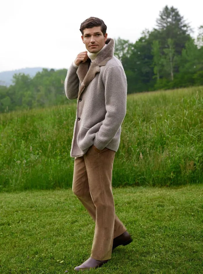 Men Paul Stuart Pants Cotton Corduroy Pant Tan