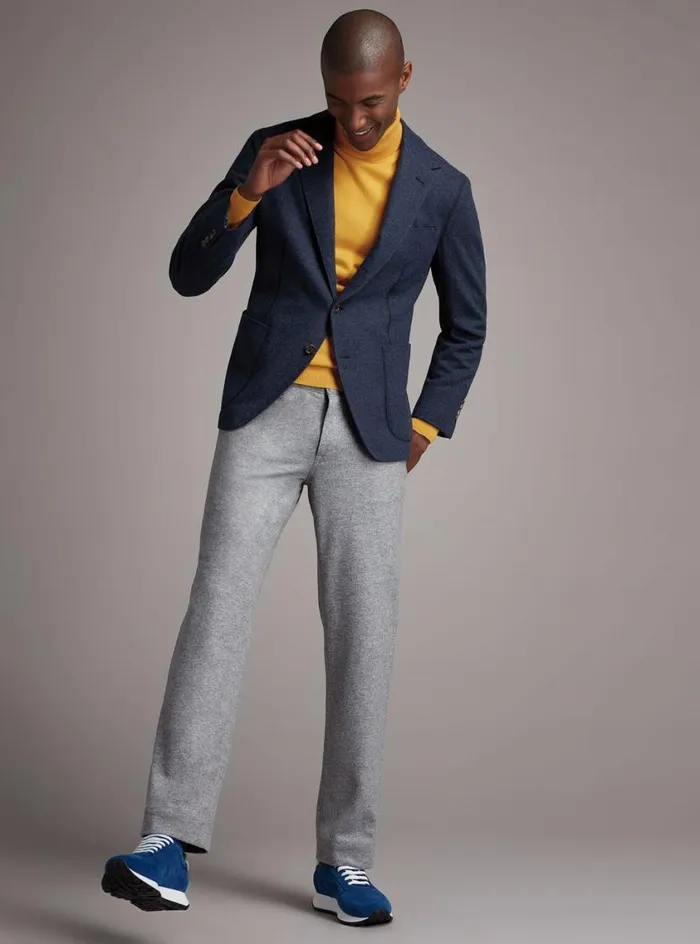 Men Paul Stuart Pants Five Pocket Carded Jersey Pant Light Grey