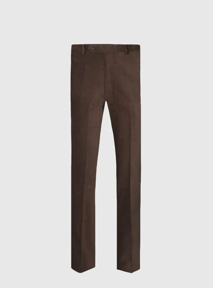 Men Paul Stuart Pants James Horizontal Corduroy Trouser Dark Brown