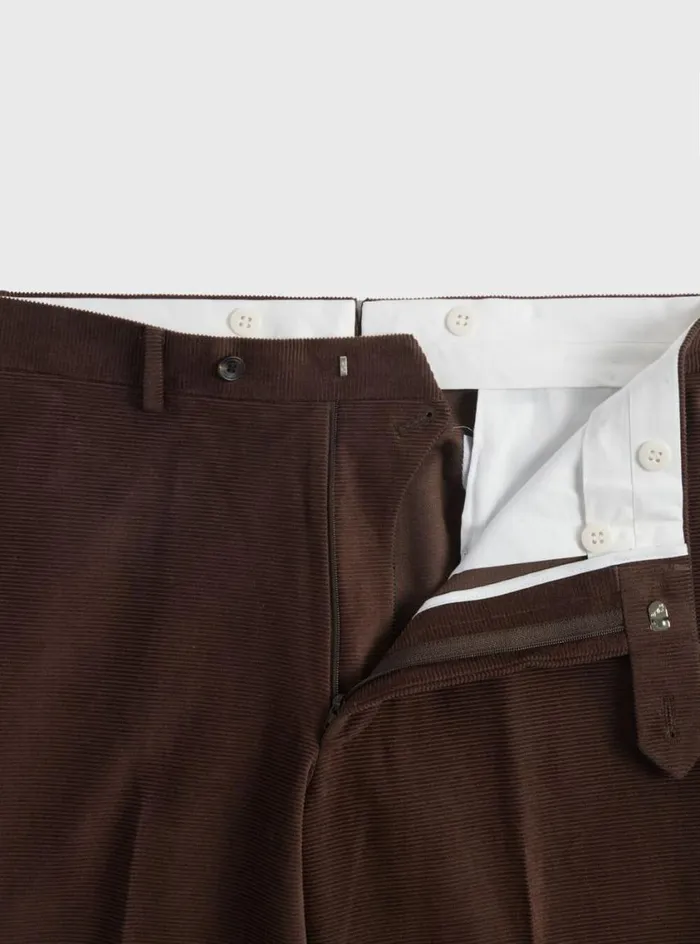 Men Paul Stuart Pants James Horizontal Corduroy Trouser Dark Brown