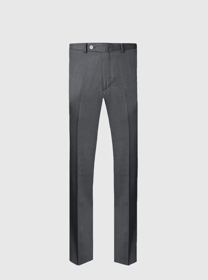 Men Paul Stuart Pants Soft Wool Twill Trouser Mid Grey