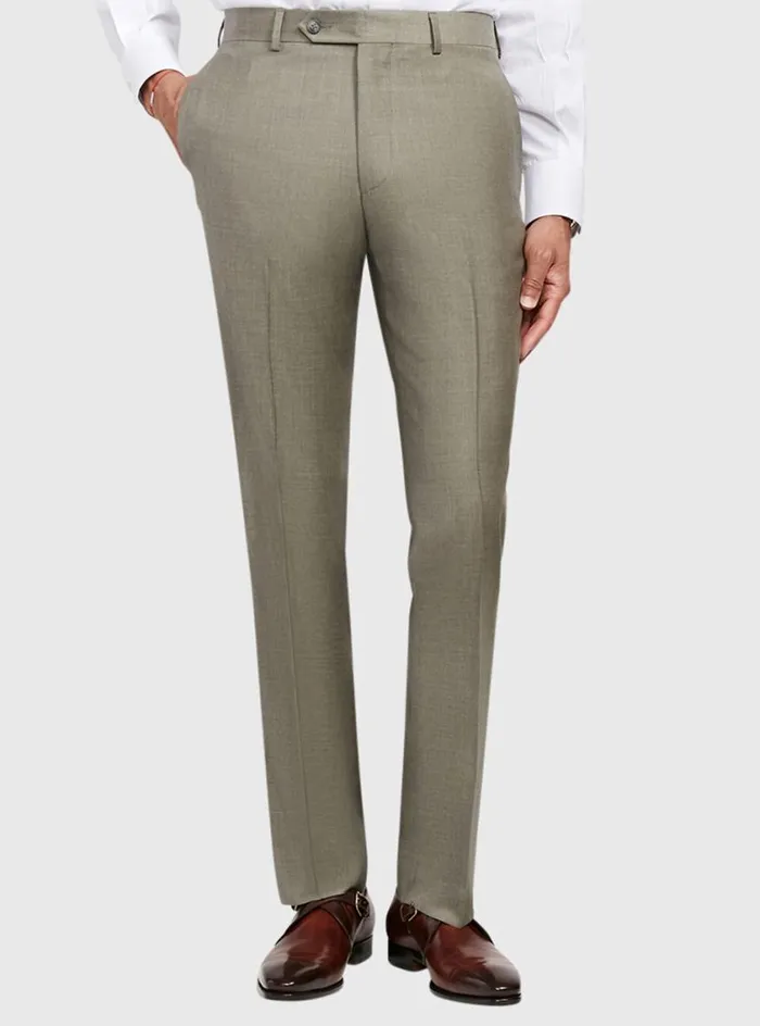 Men Paul Stuart Pants Super 130s Wool Sage Trouser Sage Men Paul Stuart Pants Super 130s Wool Sage Trouser Sage