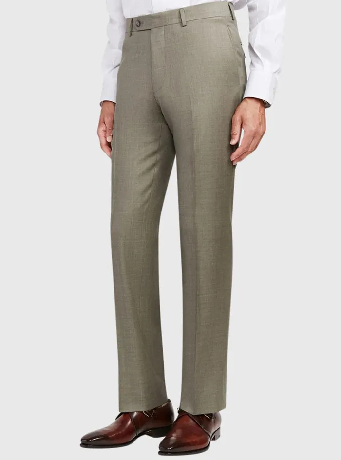Men Paul Stuart Pants Super 130s Wool Sage Trouser Sage Men Paul Stuart Pants Super 130s Wool Sage Trouser Sage