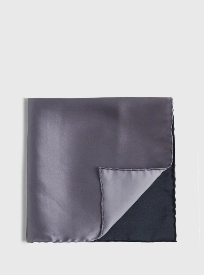 Men Paul Stuart Pocket Squares Four Color Satin Pocket Square Black