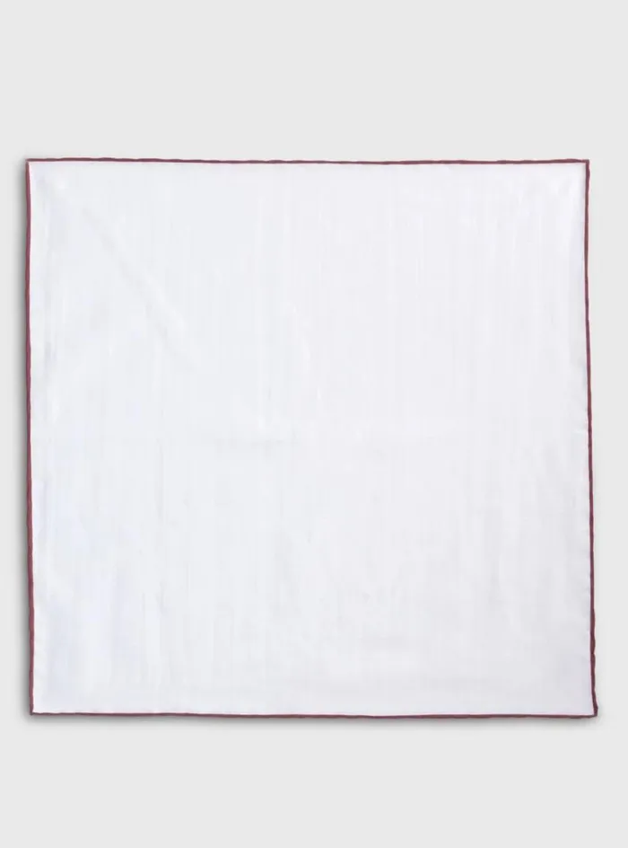 Men Paul Stuart Pocket Squares Handkerchief With Contrast Border Burgundy Men Paul Stuart Pocket Squares Handkerchief With Contrast Border Burgundy