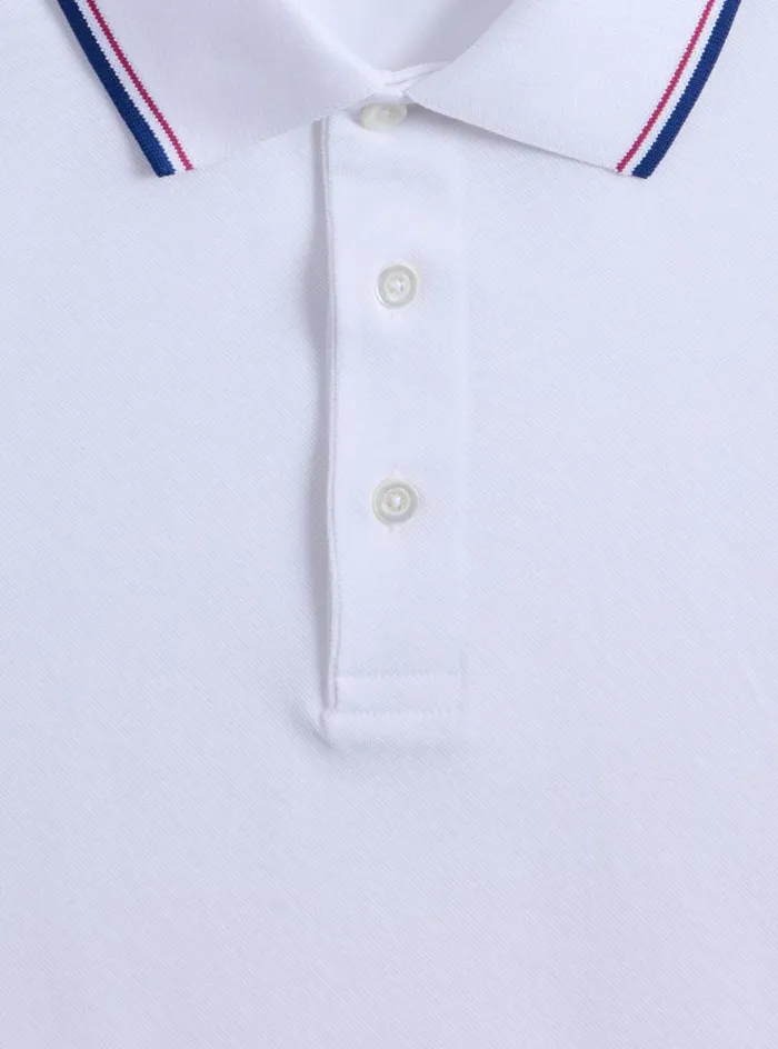 Men Paul Stuart Polos and TShirts Performance Polo With Contrast Tipping White