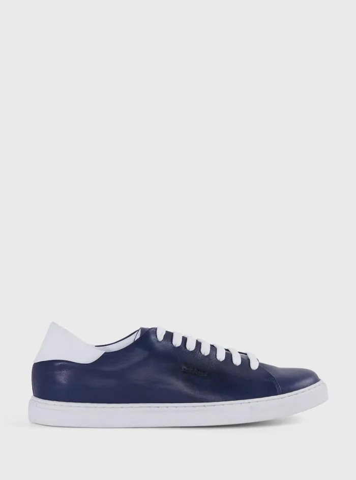 Men Paul Stuart Sneakers Homer Leather Sneaker Blue