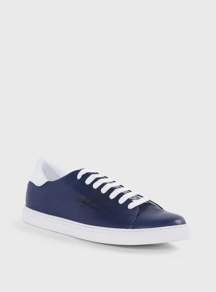 Men Paul Stuart Sneakers Homer Leather Sneaker Blue