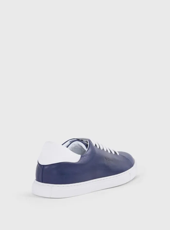 Men Paul Stuart Sneakers Homer Leather Sneaker Blue