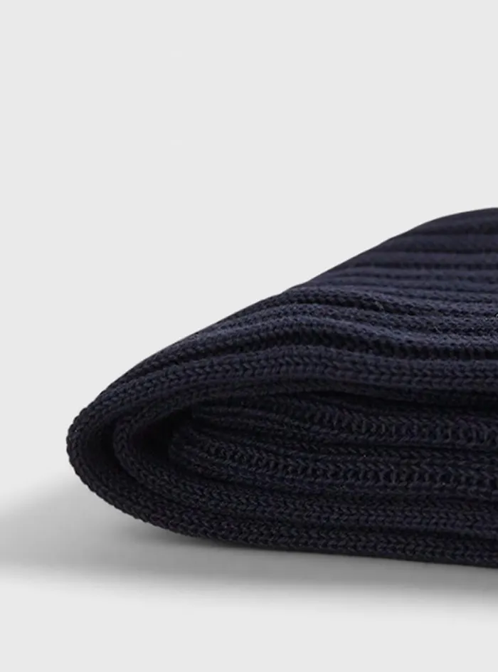 Men Paul Stuart Socks Classic Cotton Ribbed Sock Navy