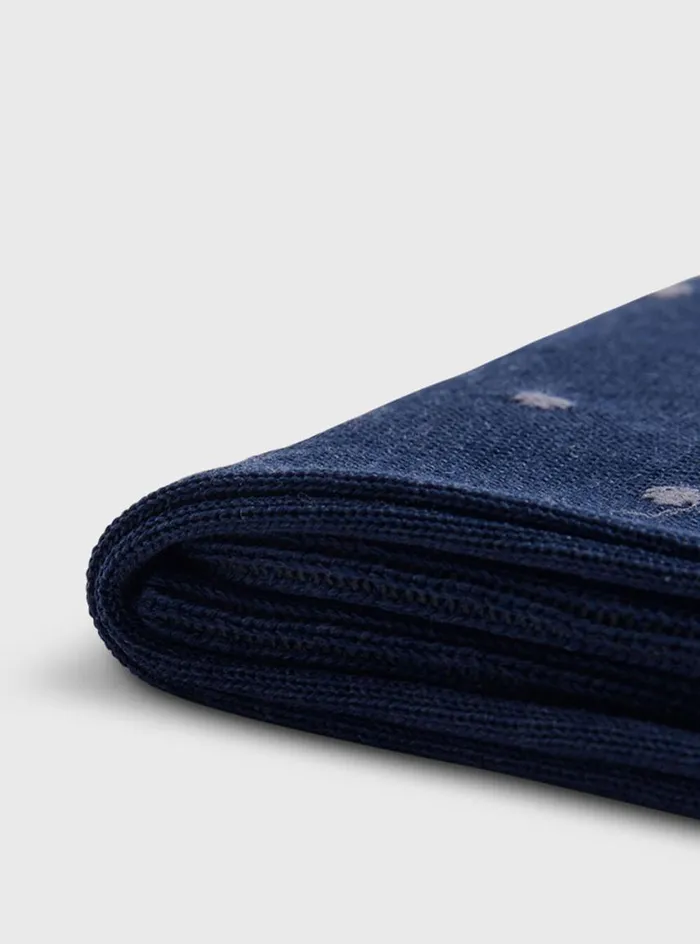 Men Paul Stuart Socks Cotton Dotted Sock Denim