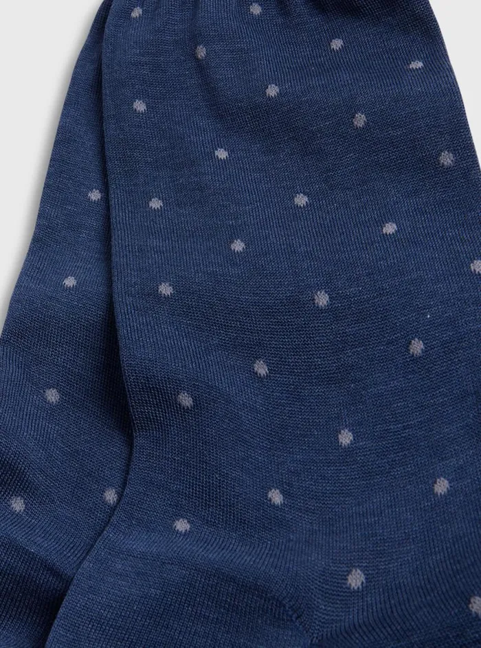 Men Paul Stuart Socks Cotton Dotted Sock Denim