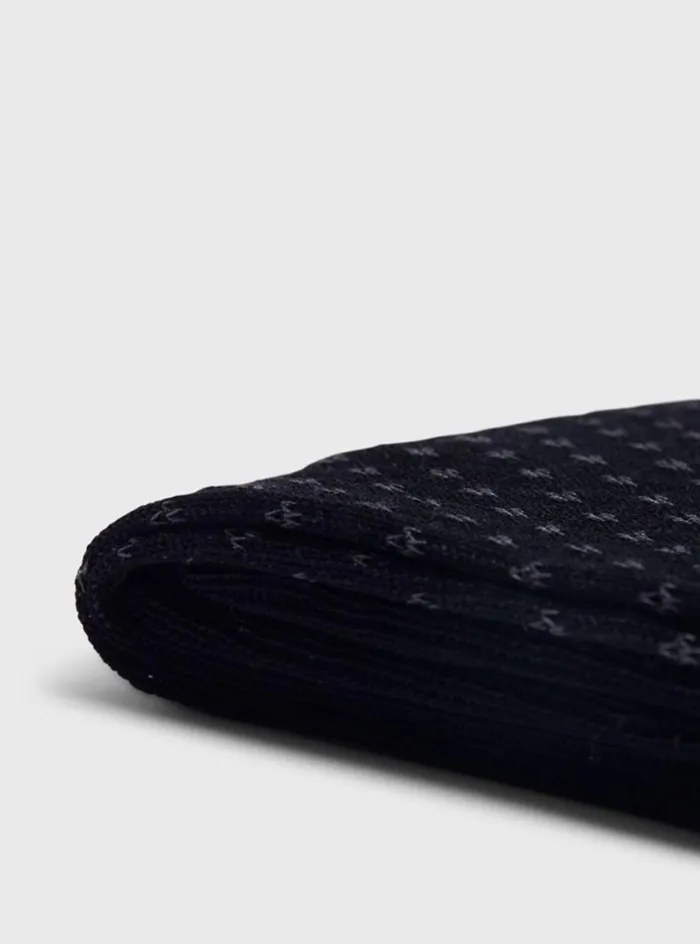 Men Paul Stuart Socks Cotton Jacquard Sock Black