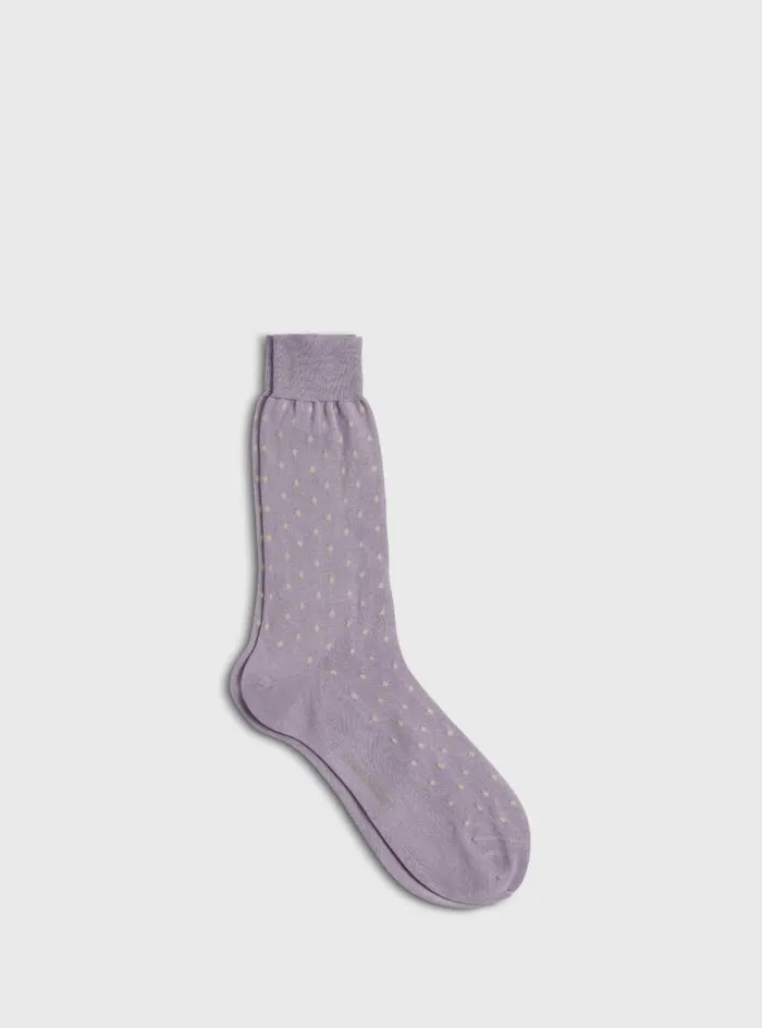 Men Paul Stuart Socks Cotton Large Dot Sock Lavender