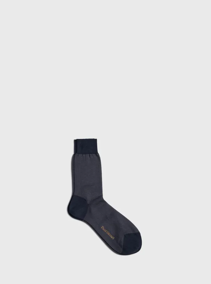 Men Paul Stuart Socks Cotton Oxford Sock Grey